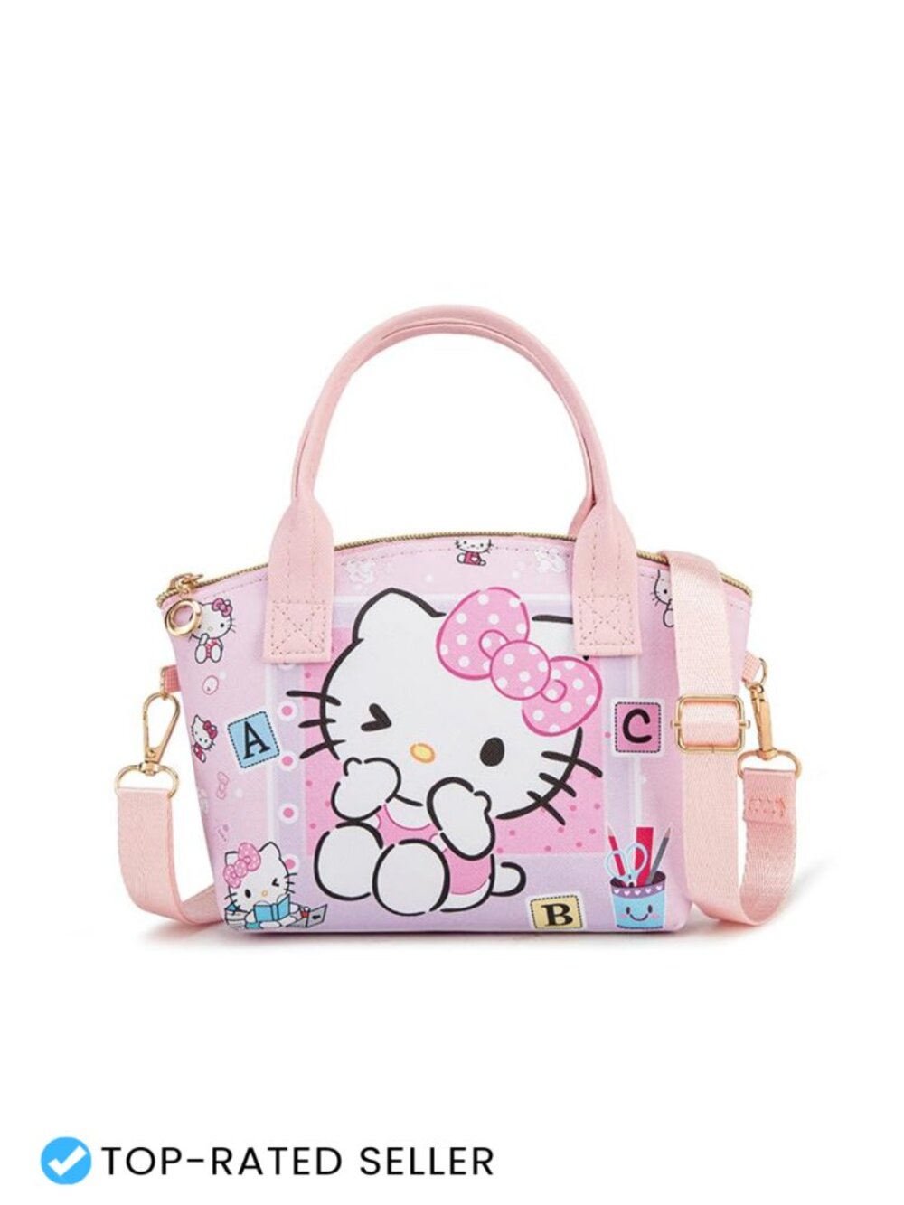 KELBBO Cartoon Crossbody Tote Bag PU Leather Satchel Shoulder Handbag Women